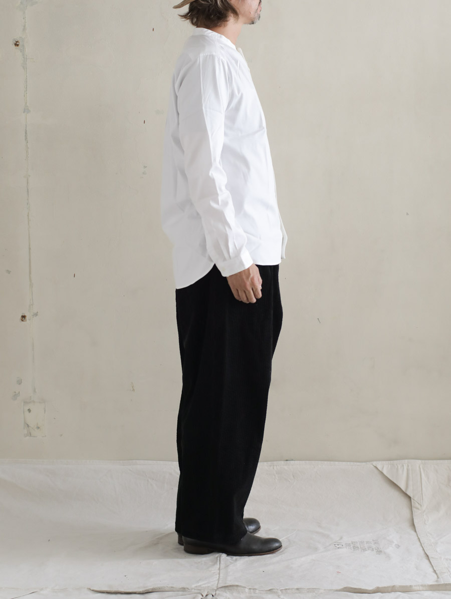 ASEEDONCLOUD アシードンクラウド / HW collarless shirt ホワイト