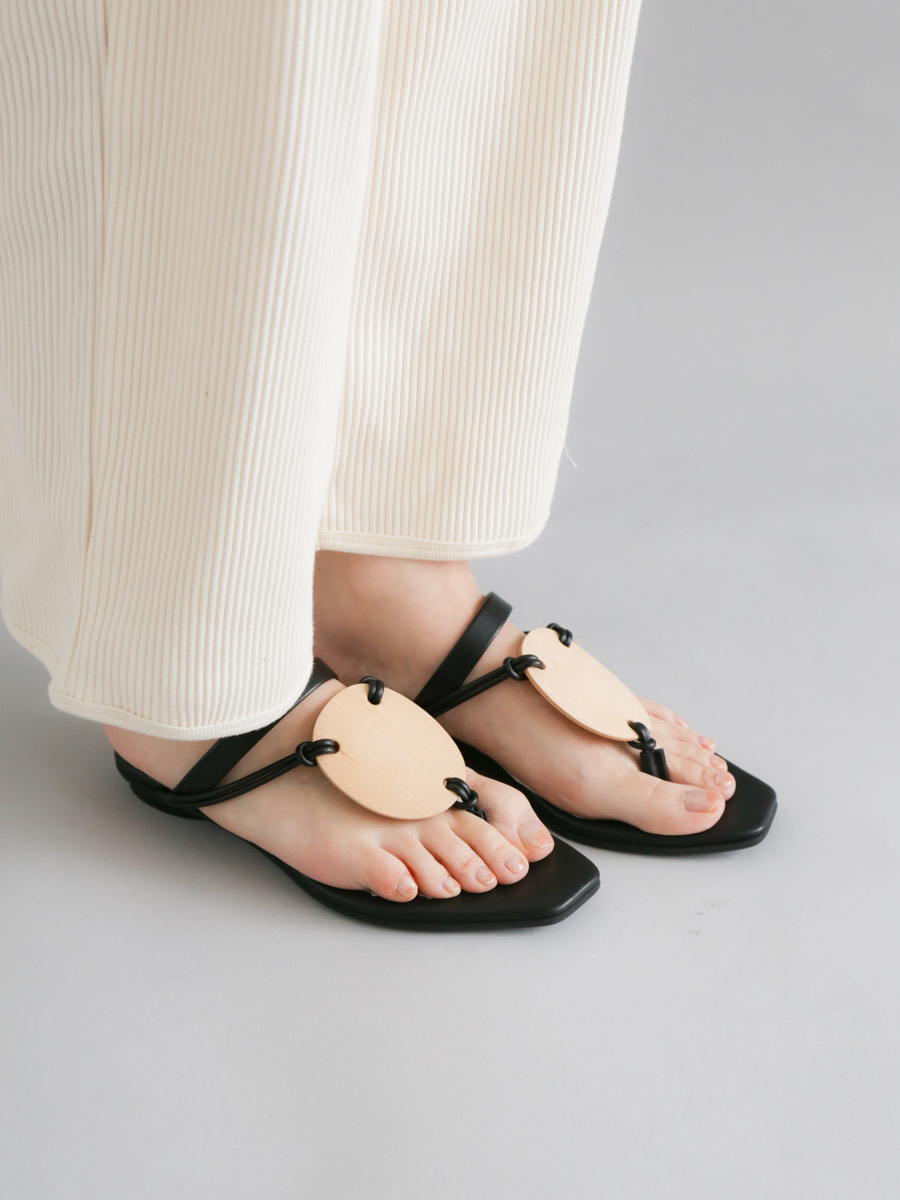 _Fot フォート / plywood oval sandals　ブラック