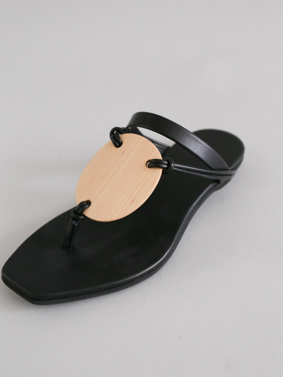 _Fot フォート / plywood oval sandals ブラック
