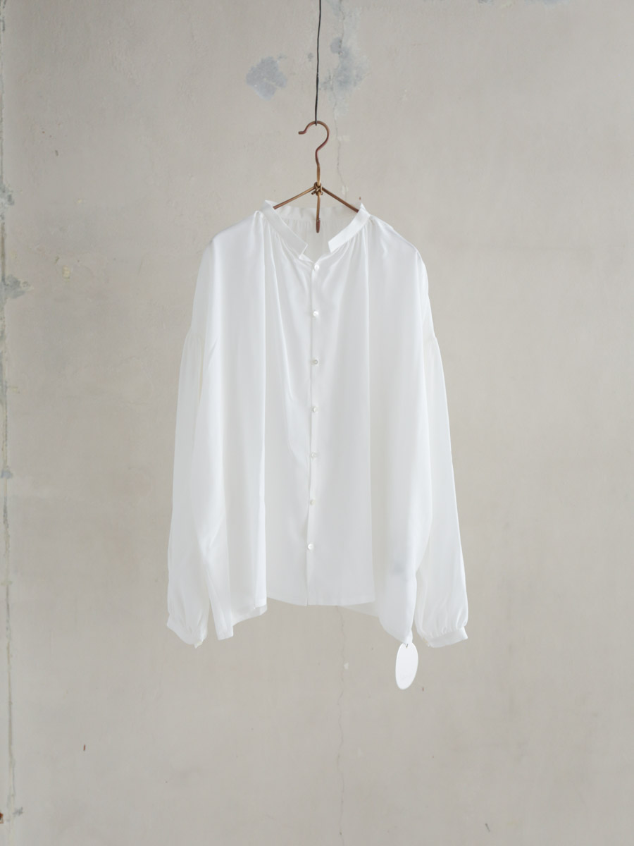 humoresque ユーモレスク / gather blouse silk　ホワイト