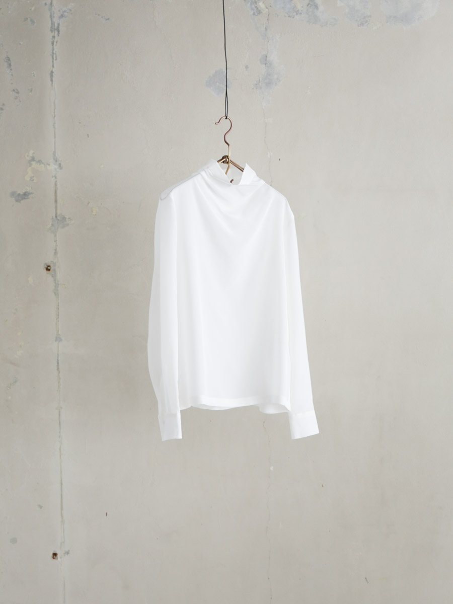 humoresque ユーモレスク / highneck drape blouse ホワイト