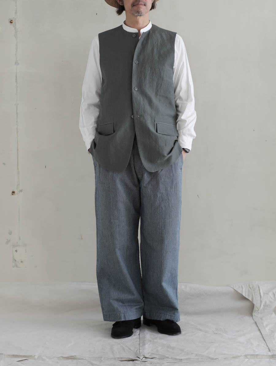 OUTIL Pantalon Savas[Indigo Stripe] 玄関先迄納品 - educativaosasco