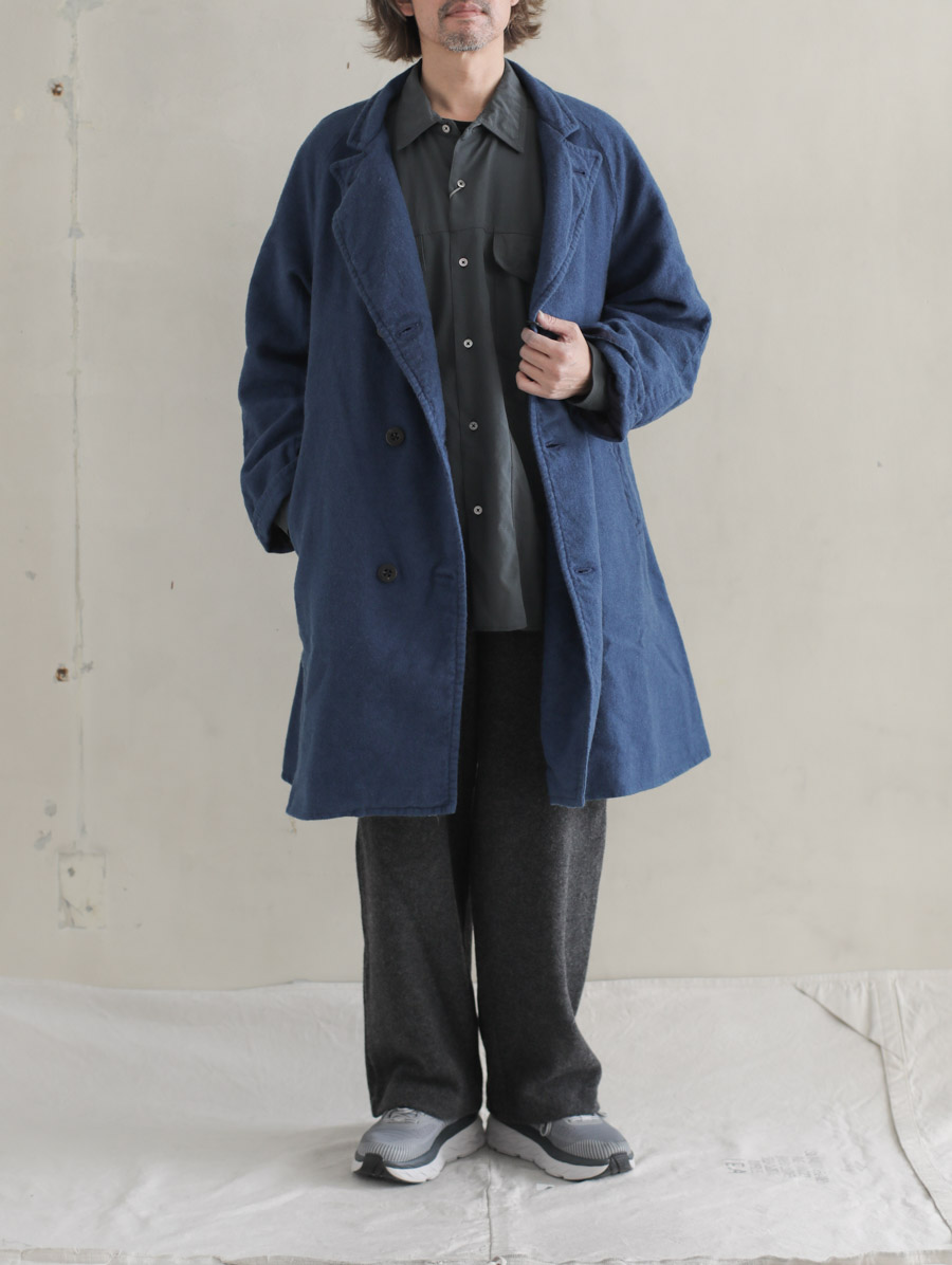 OUTIL ウティ / manteau loulle ウールコート indigo