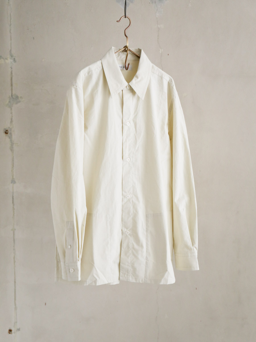 THE HINOKI / オーガニックコットンポプリンレギュラーカラーシャツ　ホワイトアスパラガス