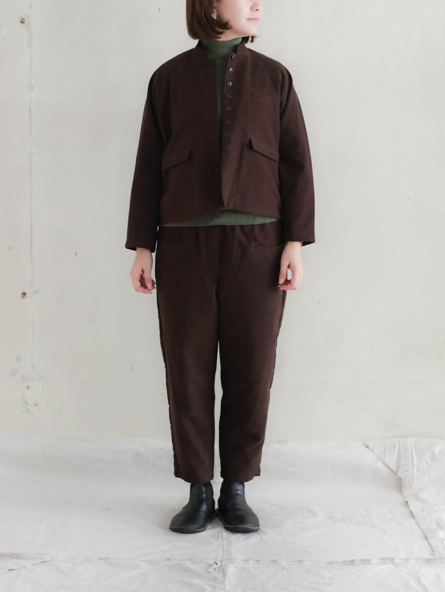Atelier d'antan アトリエ ダンタン Chambon(ダークブラウン)モールスキンパンツ メイン画像