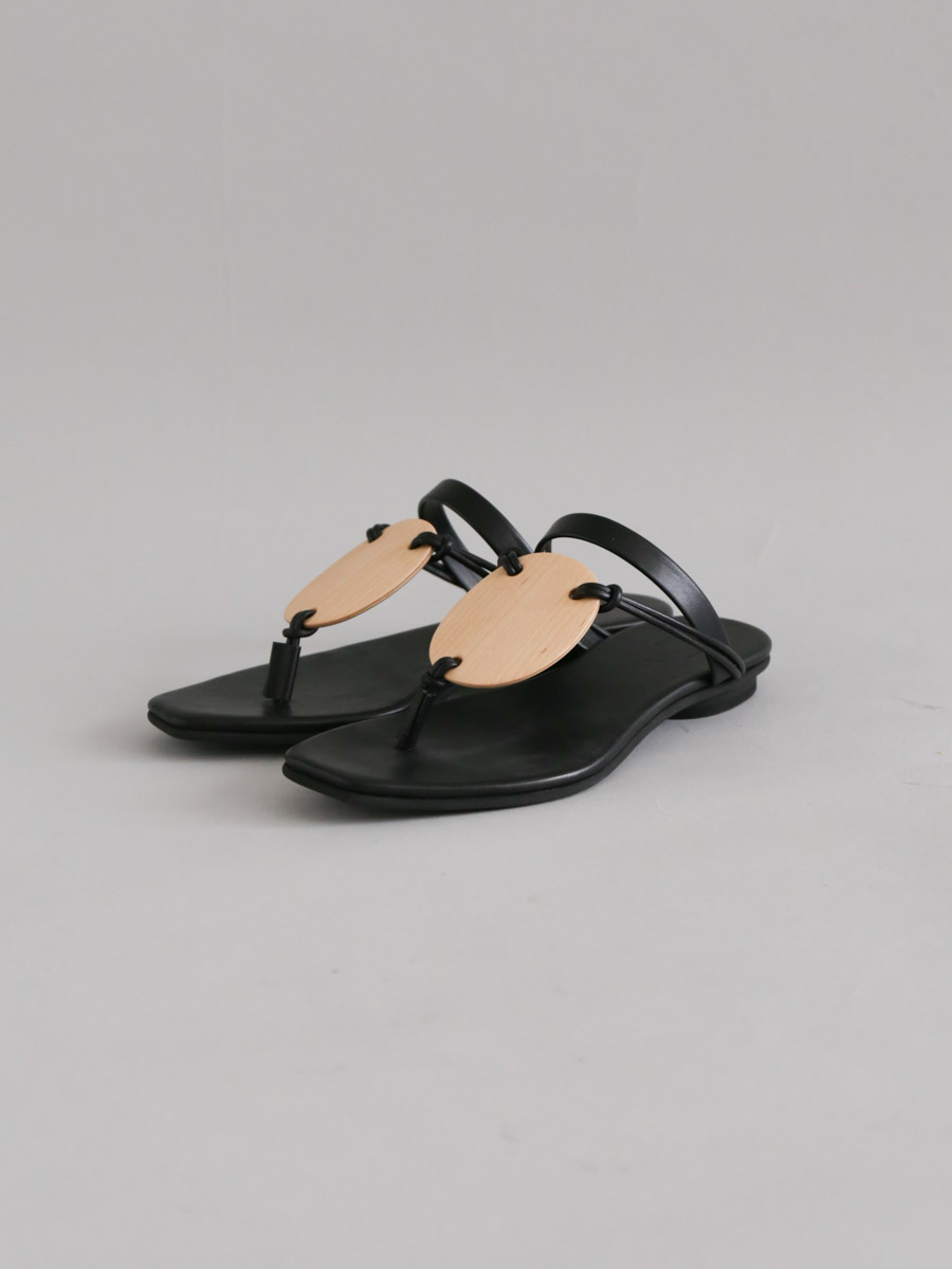 _Fot フォート / plywood oval sandals　ブラック