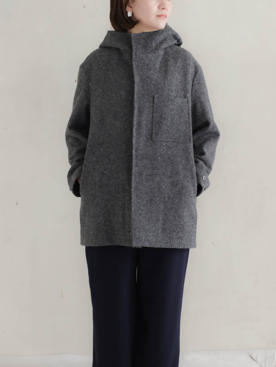 ゴーシュ ソフトメルトンフードジャケット（グレー） メイン画像