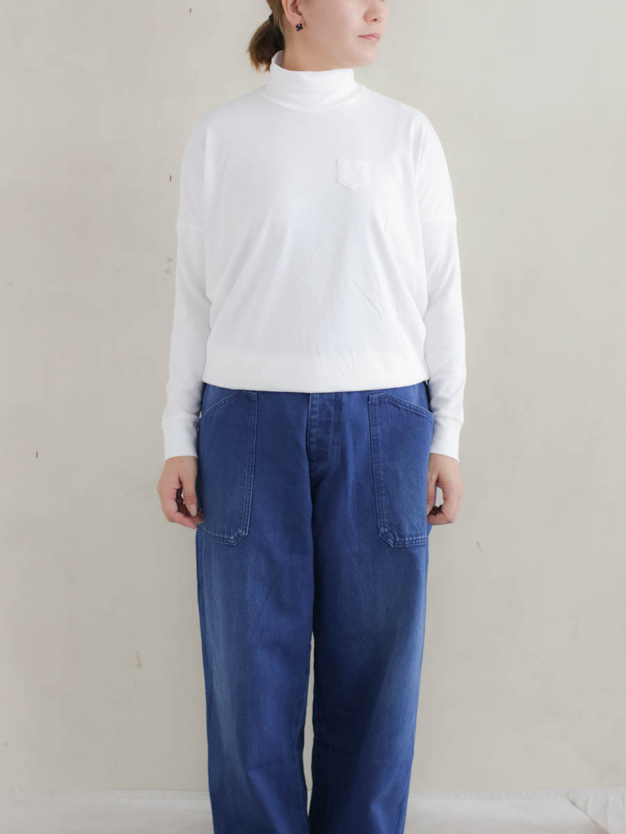 ゴーシュ 30/1リリース天竺ハイネックTシャツ(ホワイト) メイン画像