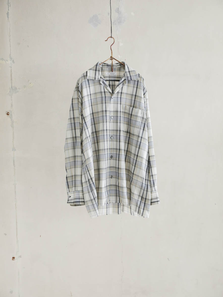 MAATEE&SONS マーティーアンドサンズ OPEN COLLAR フリンジ HWOOL CHECK（MIX） メイン画像