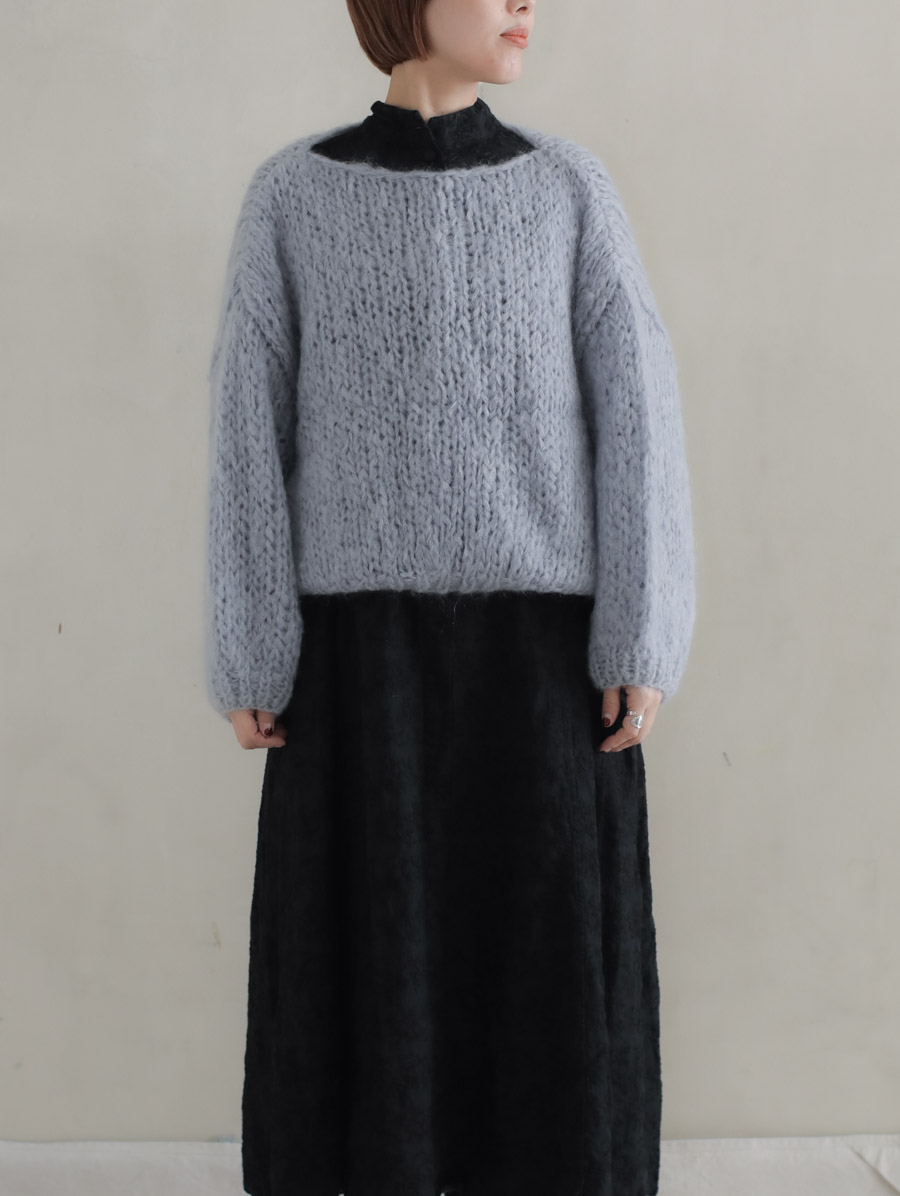 Maiami マイアミ / MOHAIR BIG SWEATER　グレーブルー