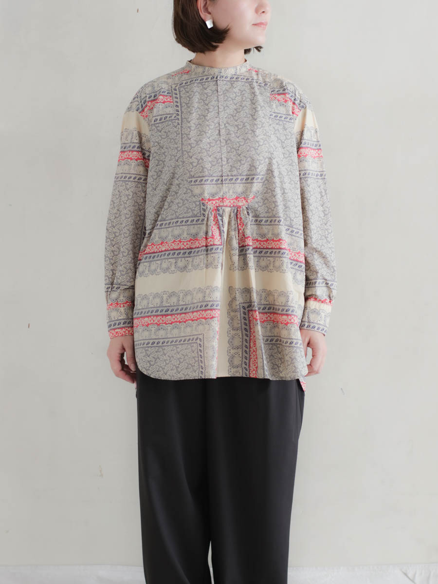 outil ウティ chemisier corsier（ecru × pink）ドレスシャツ メイン画像