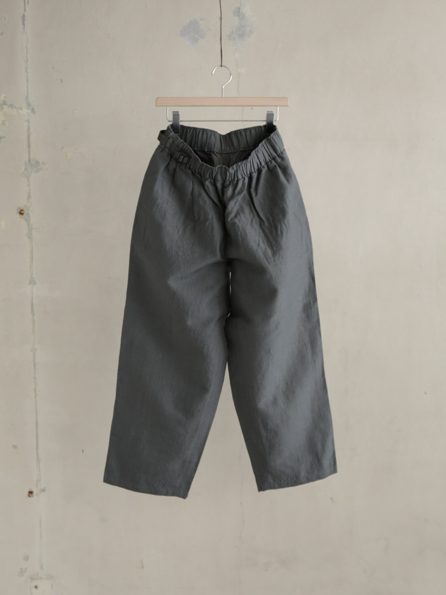 REVERBERATE リバーバレイト / BELTED TROUSERS TYPE3 - WOOL LINEN　チャコール