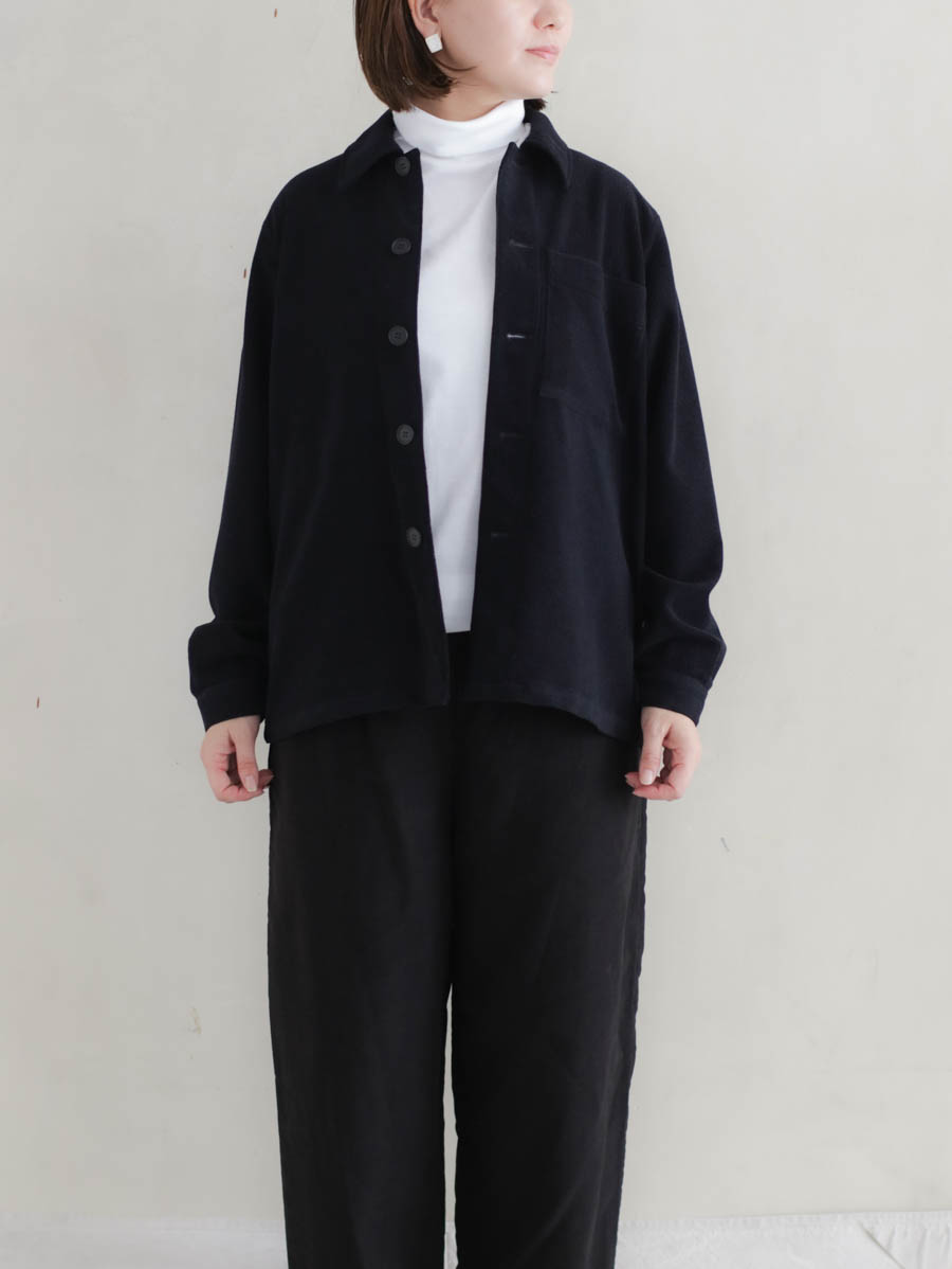 SP エシュペー ウールカシミアコーデュロイシャツジャケット(ブラック) メイン画像