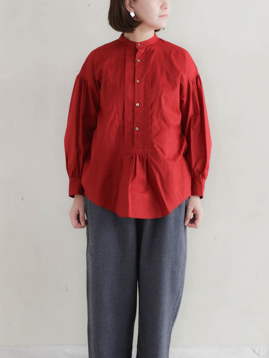 the last flower of the afternoon ラストフラワー オブ ジ アフターヌーン 静寂の欠片プルオーバーシャツドレス（レッド）