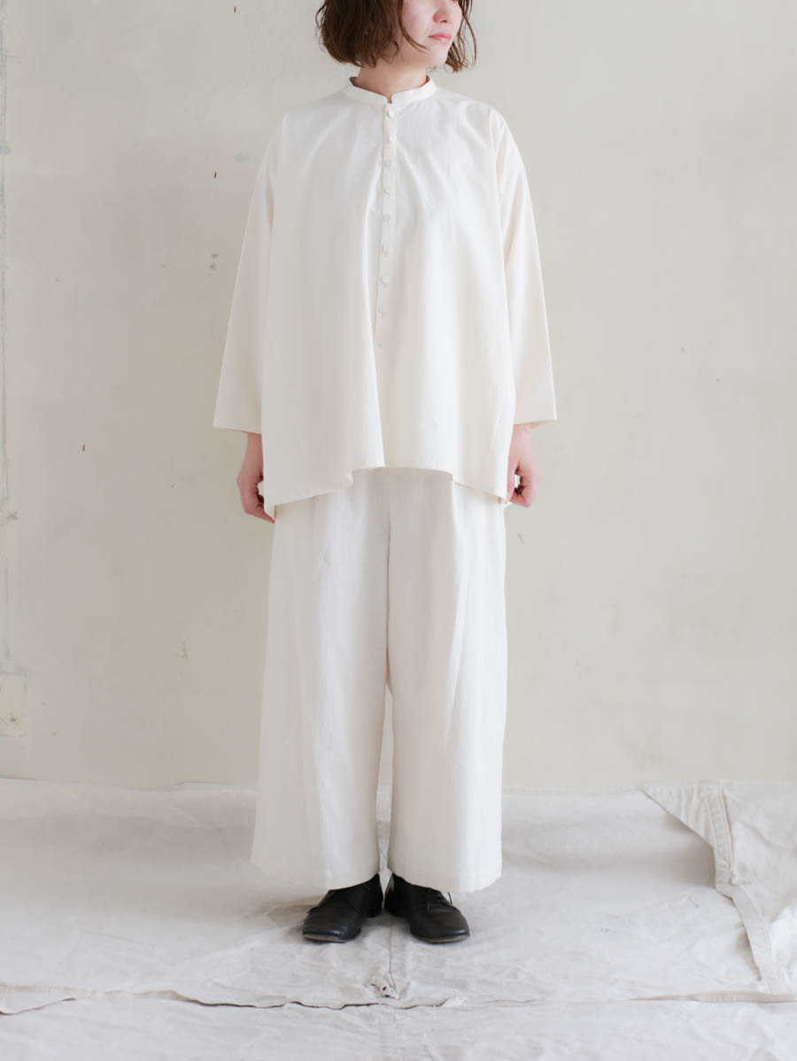 the last flower of the afternoon ラストフラワー オブ ジ アフターヌーン 思惟と影ワイドトラウザー（ブラック） メイン画像