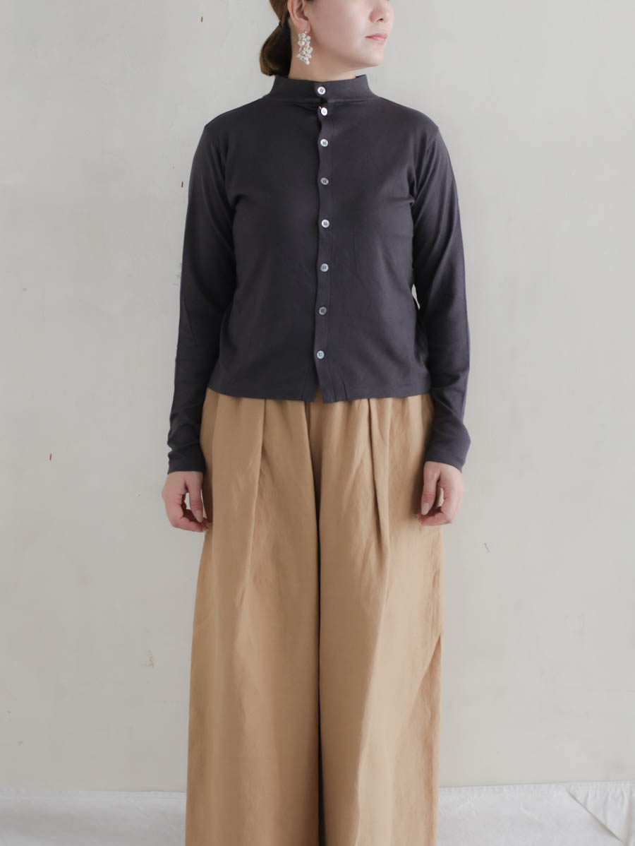 UNIVERSAL TISSU ユニヴァーサルティシュ カシミヤブレンド天竺3WAYカーディガン（チャコール） メイン画像