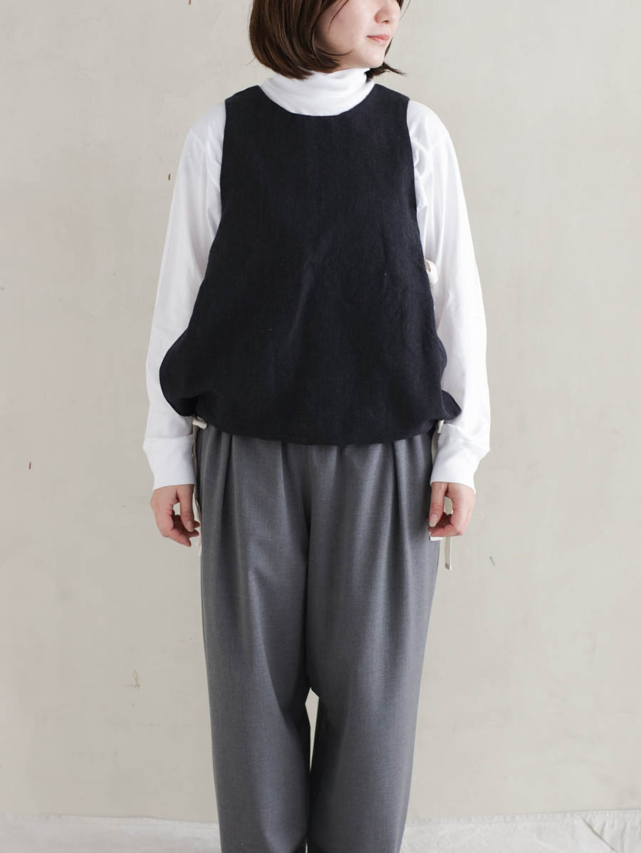 Veritecoeur ヴェリテクール ウールリネンリバーシブルベスト（グレー）VC-2804 メイン画像