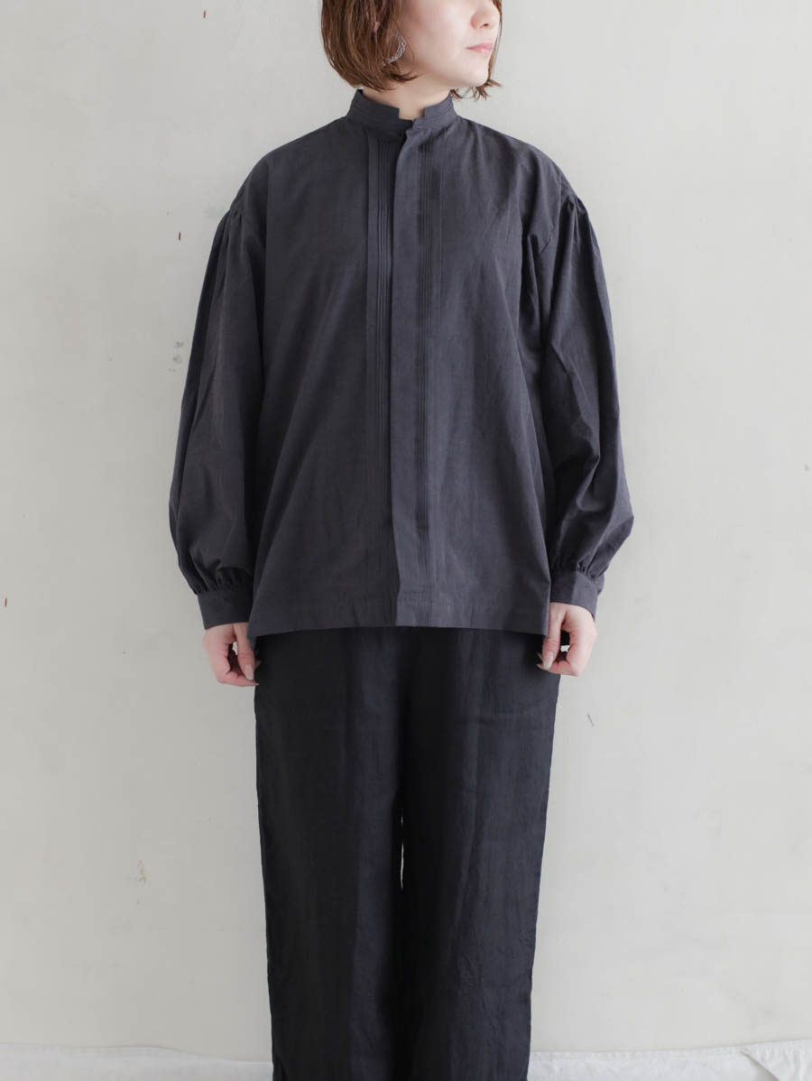 Veritecoeur ヴェリテクール ピンタックシャンブレーシャツ（グレー）VC-2818 メイン画像